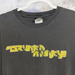 Vintage Drunkn Munky T Shirt Mens XL 22.5x28 Black Long Sleeve Y2K 90s Skate